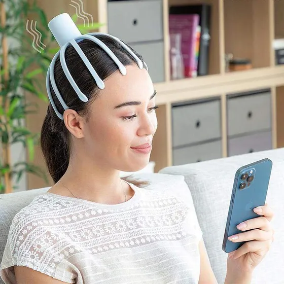 Helax Genopladelig Hovedmassager - Blå
