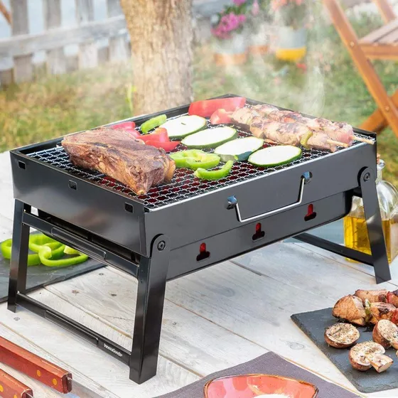 BearBQ Foldbar Kulgrill, Sort, 35x27 cm