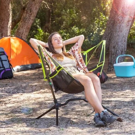InnovaGoods Kamprock Sammenklappelig Campingstol med Gynge