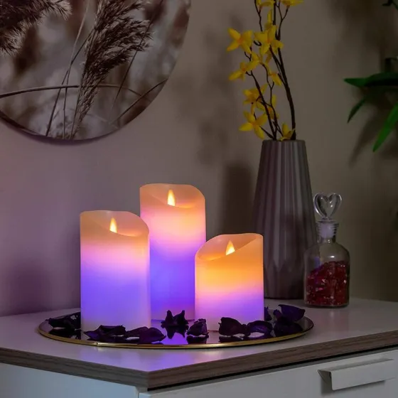 Luminar Batteridrevet LED-lys 3-pak – Flere farver, flimrende effekt