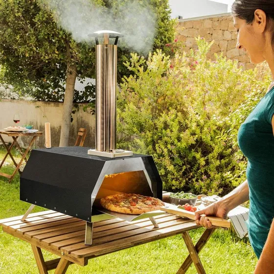 InnovaGoods Pillepizzaovn med tilbehør – Bærbar rustfri stål pizzaovn