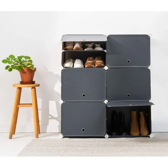 InnovaGoods Bærbart modulært skoskab Grå – 20 par