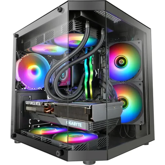 Mars Gaming MC-3TLITE Mini Tower PC-kabinet, Sort