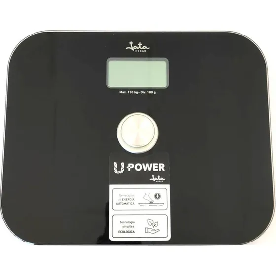Jata HBAS1499 Elektronisk Badevægt, Sort Glas, 150 kg