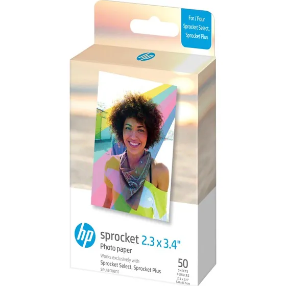 HP Sprocket Zink Fotopapir 2,3x3,4" 50 Ark (Klæbende Bagside)