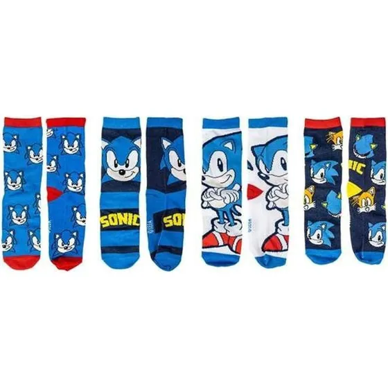 Sonic Multifarvet Sokker 35-38 (4-pack)