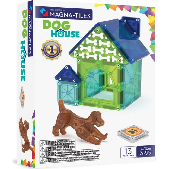 MAGNA-TILES Dog House - Magnetisk byggesæt med hund (13 dele)