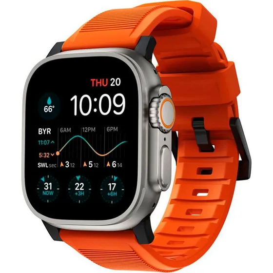 Nomad Rugged Strap Orange/Sort for Apple Watch 49/45/44/42mm