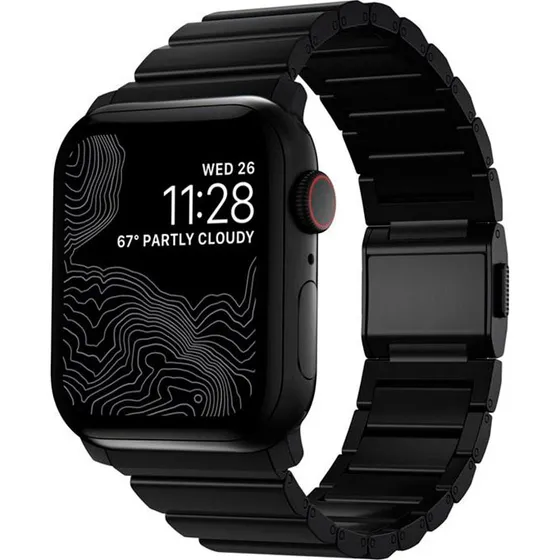 Nomad Titanium Rem til Apple Watch (42-49mm) Sort
