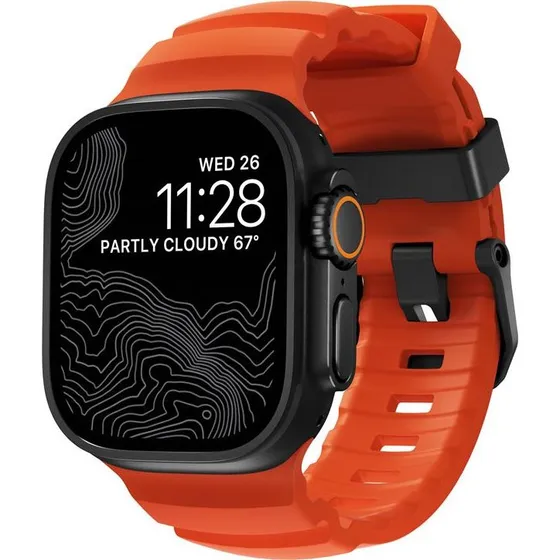Nomad Rocky Point Silikonerem 49/45/44/42mm Orange/Sort