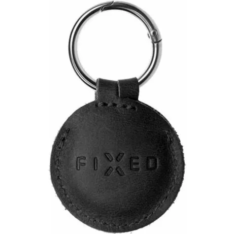 FIXED Læder Nøglering Etui til AirTag Sort
