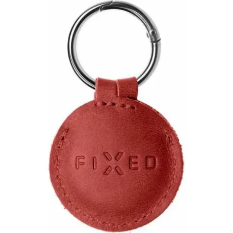 FIXED FIXWAT-C2 Rødt Læderetui med Karabinhage til AirTag