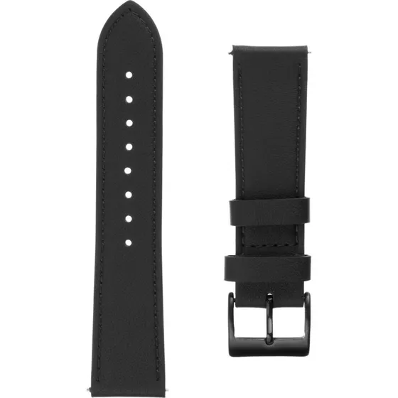 FIXED Ægte læderrem til Smartwatch 22 mm, Sort