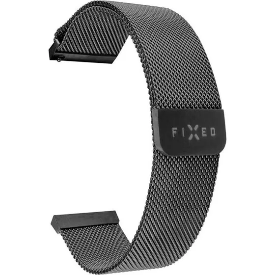 FIXED Mesh Metal Rem til Smartwatch 22 mm Sort