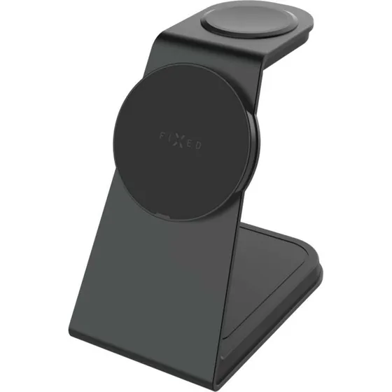 FIXED 3-i-1 Mag Qi2 MagSafe Trådløs Opladningsstation - Sort