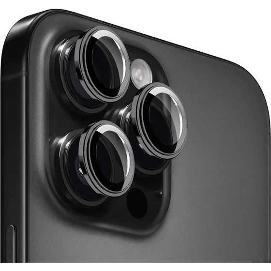 Mobile Origin Easy Lens Guards - Sort til iPhone 16 Pro/Pro Max