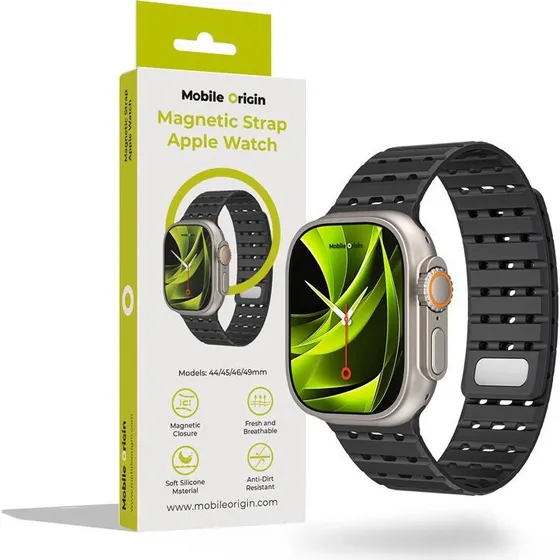 Mobile Origin Magnetisk Armbånd til Apple Watch 42-49mm, Sort