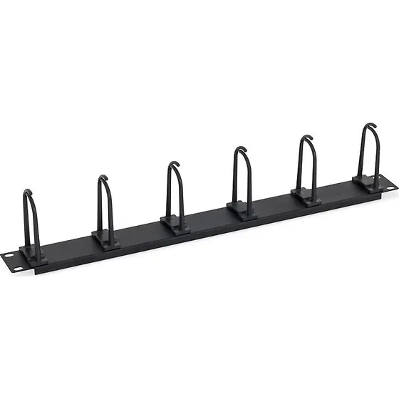 Triton 1HE Kabelstyringsplade, 19" 5 runde beslag, 1U, sort