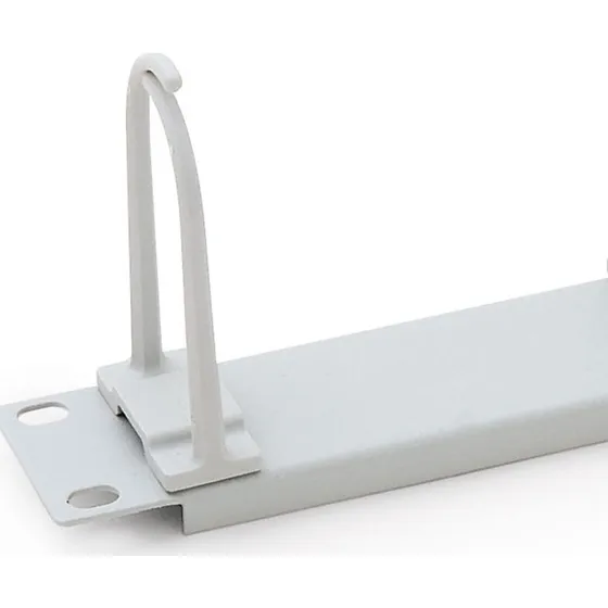 Triton 1HE Kabelstyringsplade 19" 53mm 6 runde beslag lysegrå