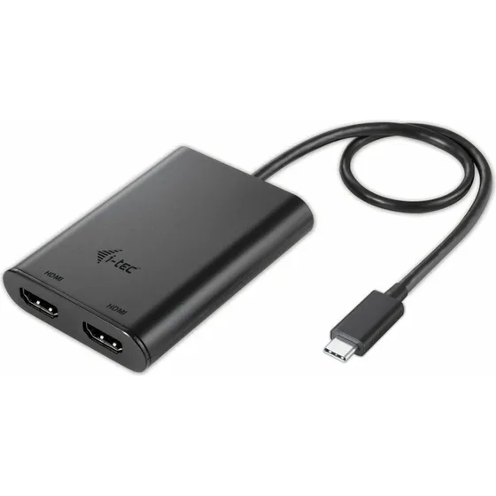 i-Tec USB-C til Dual HDMI 4K Ultra HD, sort