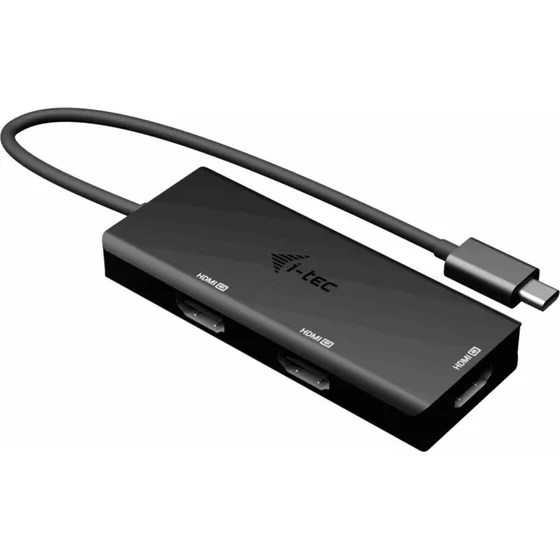 i-tec C31TRIPLE4KHDMIPD USB-C Hub med 3 HDMI, Sort