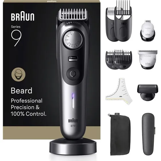Braun Series 9 BT9560 Skægtrimmer, trådløs, sort/sølv