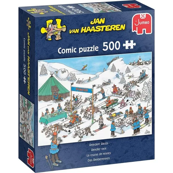 Jan van Haasteren Jumbo Puslespil 500 Brikker – Rensdyr Løb