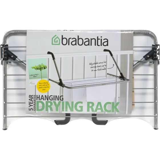 Brabantia Foldbar Tørrestativ til Dør, Metalgrå (3,5x44x68 cm)