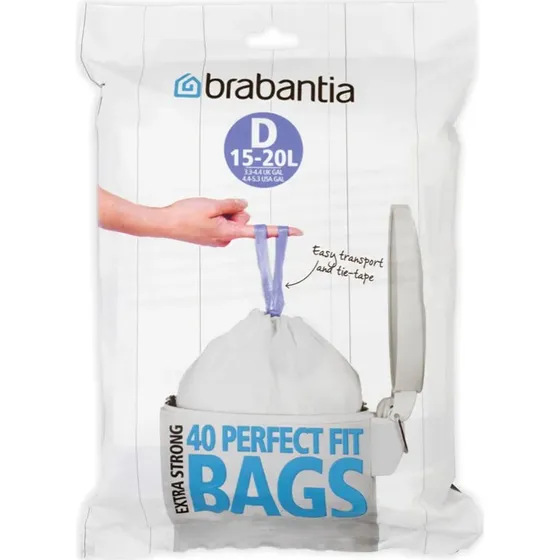 Brabantia PerfectFit Affaldsposer D, 15-20 L, 40 stk