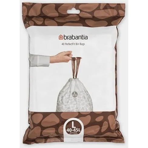 Brabantia PerfectFit Affaldspose 45 L, Hvid, 40 stk