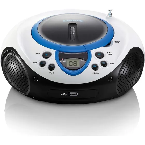 Lenco SCD-38 Bærbar FM-radio CD/USB-afspiller blå