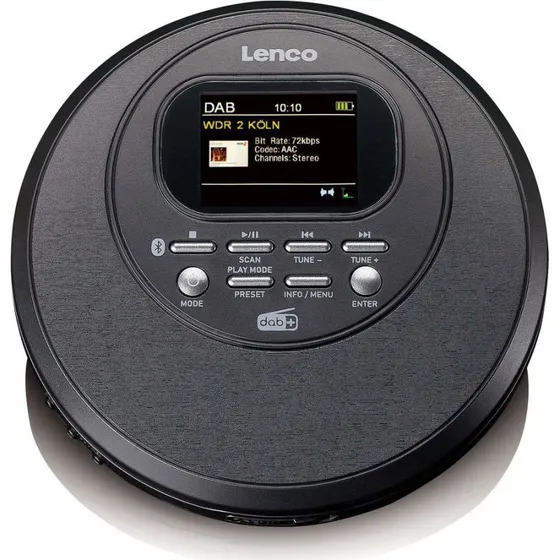 Lenco CD-500BK - Bærbar CD-afspiller med Bluetooth 5.0, DAB+ og basforstærkning