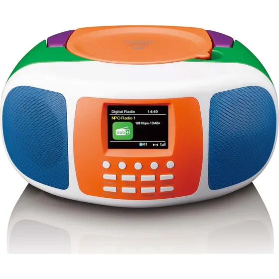 Lenco SCD-861KIDS Bærbar DAB+/FM-radio med Bluetooth og CD-afspiller – Glade farver