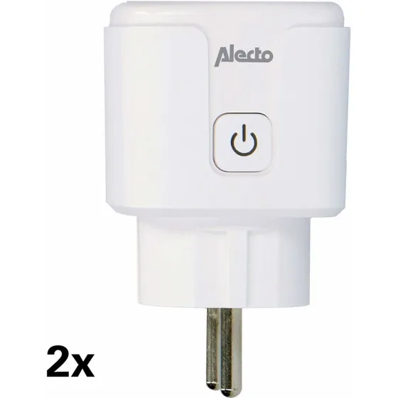 Alecto PLUG10 Smart Wi-Fi-stik 16A 3680W, 2-pak, hvid