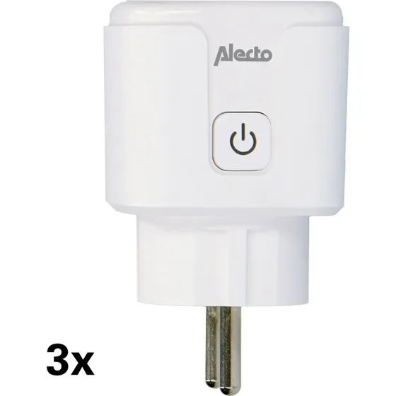 Alecto SMART-PLUG20 3-pak Smart Wi-Fi-stik med energimåler, 16A, 3680W, Hvid