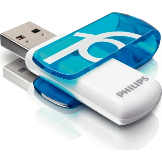 Philips Vivid 16GB USB 2.0, hvid/blå