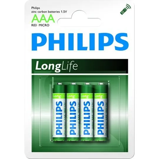 Philips LongLife AAA 4 x Kul-zinc
