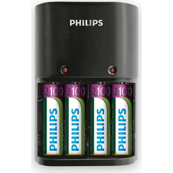Philips SCB1490 Batterioplader med 4x AA 2100 mAh