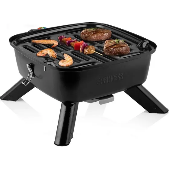 Princess Bærbar Hybridgrill 2-i-1, 2000W, Sort