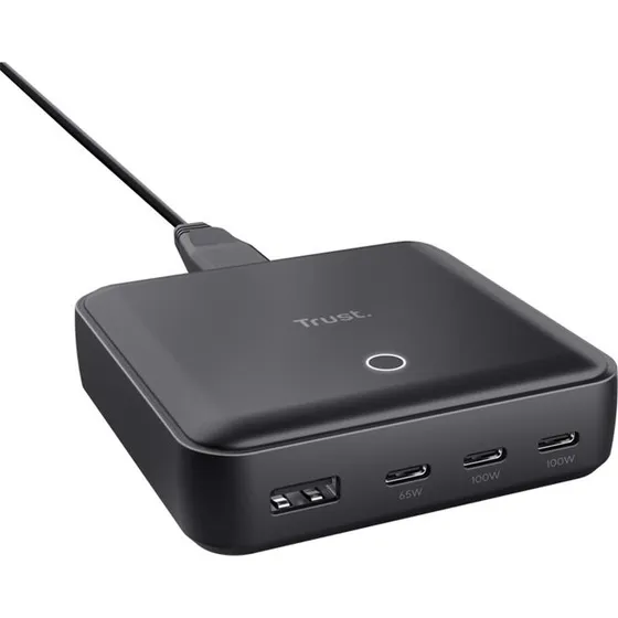 Trust Maxo 100W 4-port USB-C & USB-A Adapter, Sort