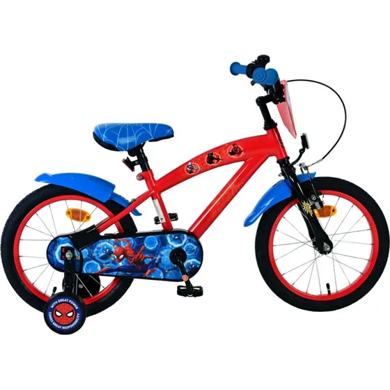Volare Spiderman 16" Børnecykel med Støttehjul
