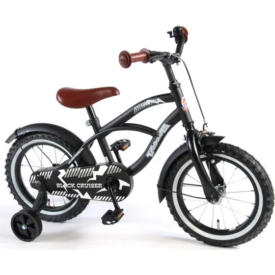 Volare Black Cruiser 14'' Børnecykel med Støttehjul - Sort
