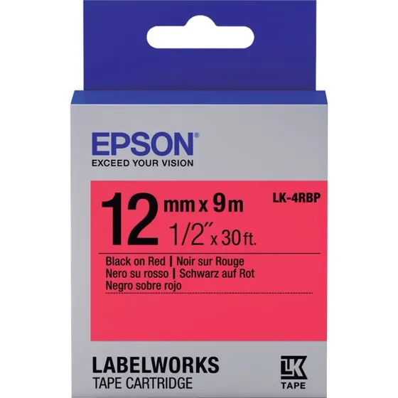 Epson LabelWorks LK-4RBP Mærkattape 1,2 cm x 9 m