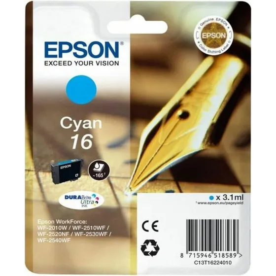 Epson 16 Cyan Original Blækpatron, 3,1 ml