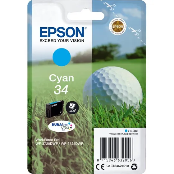 Epson 34 Cyan Original Blækpatron 4,2 ml