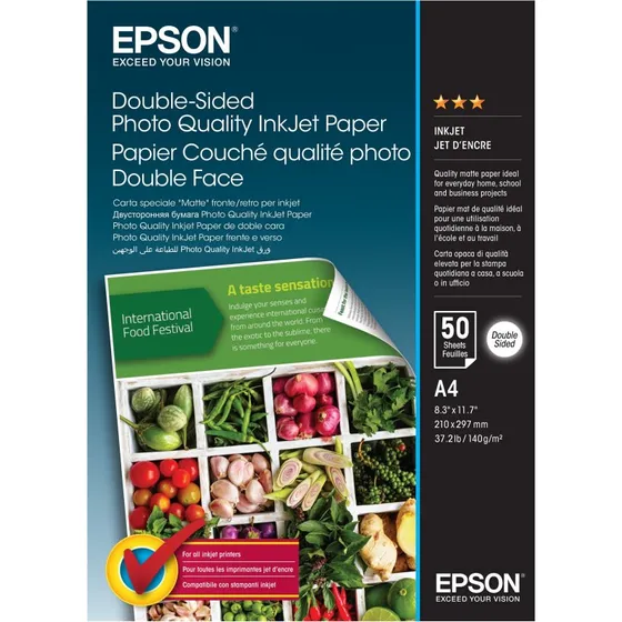 Epson Double-Sided Photo Quality Inkjet Paper A4 50 ark 140 g/m²