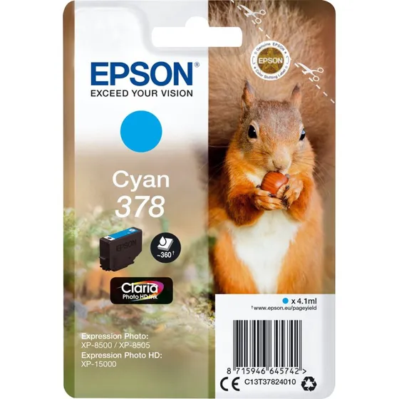 Epson 378 Cyan Original Blækpatron, 4.1 ml