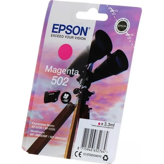 Epson 502 Magenta Blækpatron C13T02V34010 – 165 sider