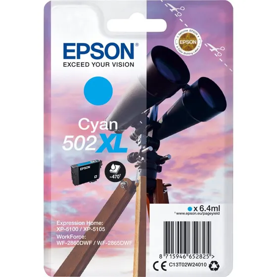 Epson 502XL Cyan Høj Kapacitet Original Blækpatron