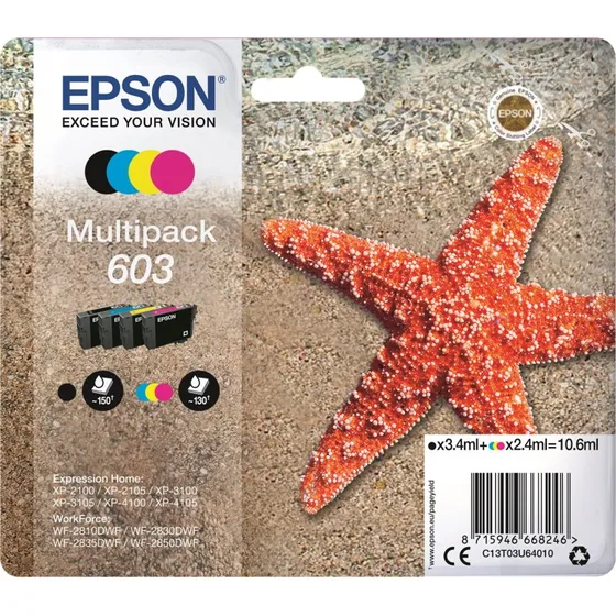 Epson 603 Multipack Sort Gul Cyan Magenta - Original Blækpatron